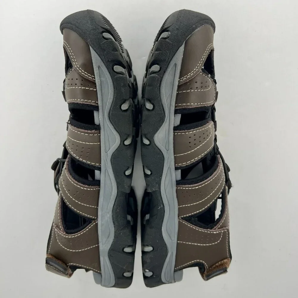 Eddie Bauer Mens Stewart 82131 Brown Black Lace Up Round Toe Size 10M Sandals